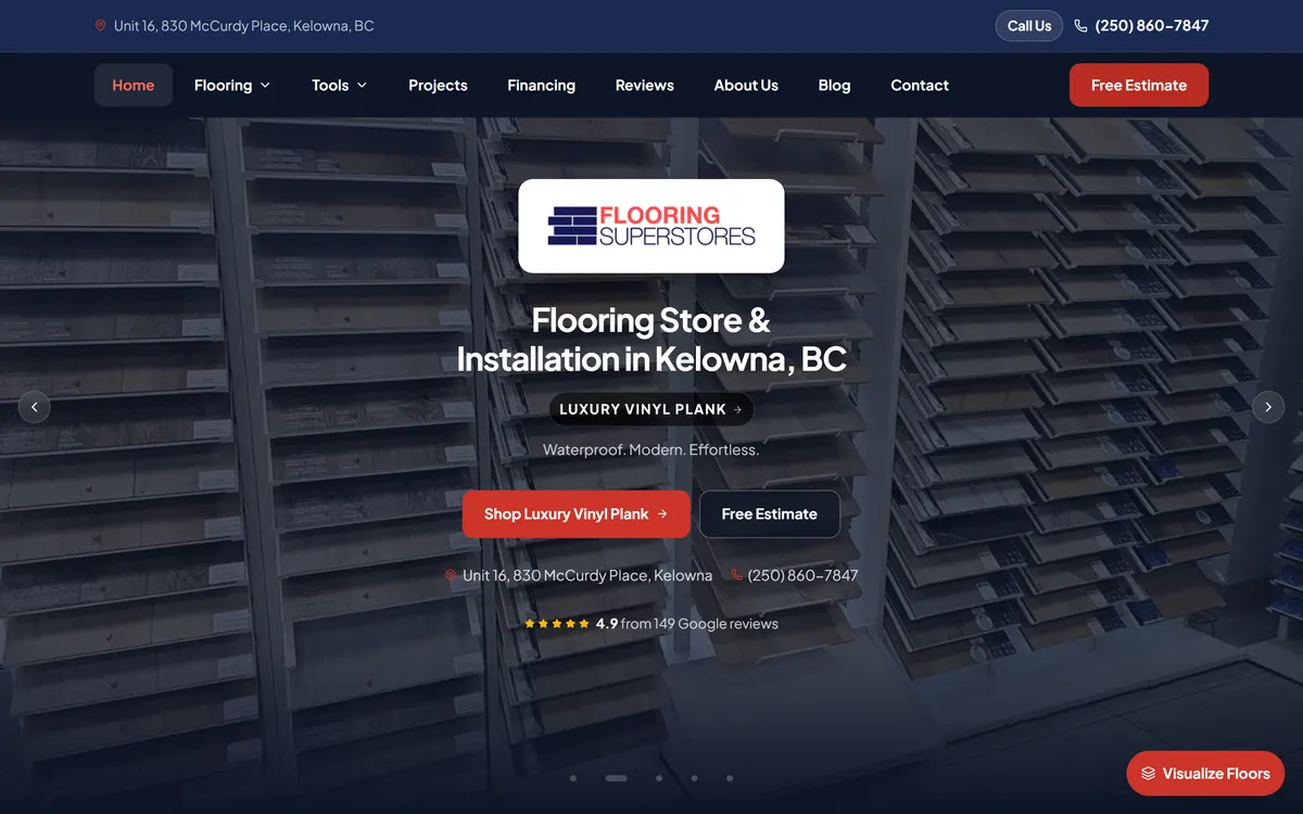 Kelowna Flooring Superstore website