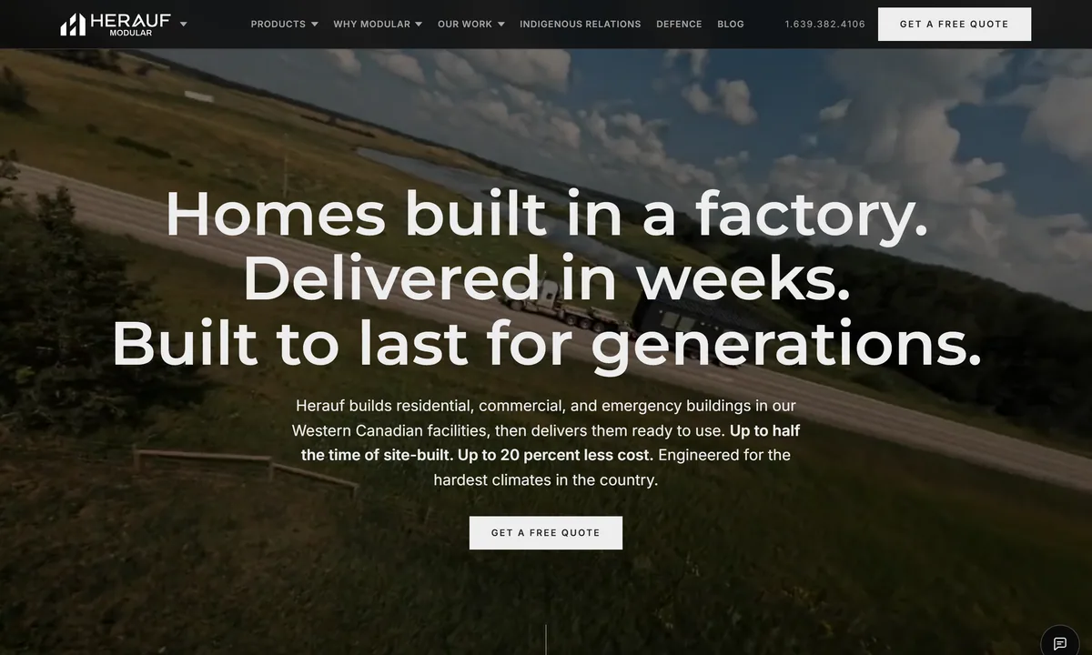 Herauf Modular homepage, hand-built by Elliot Digital