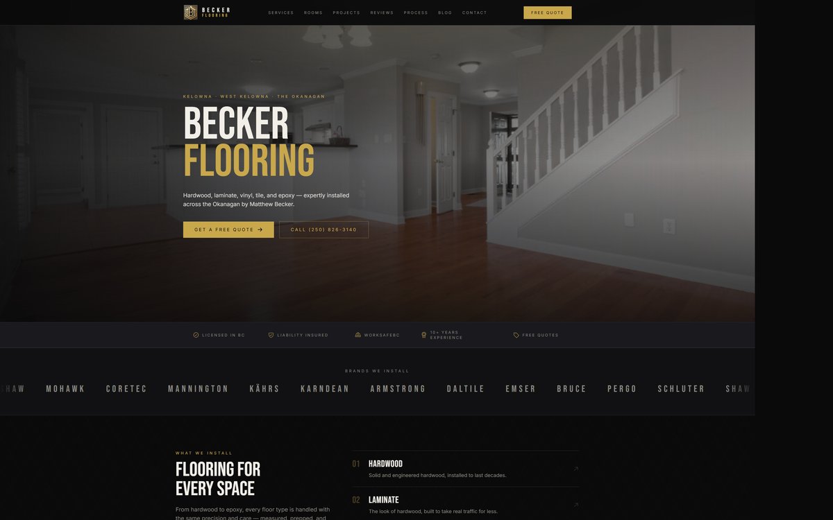 Becker Flooring Home Improvement project, hand-built by Elliot Digital