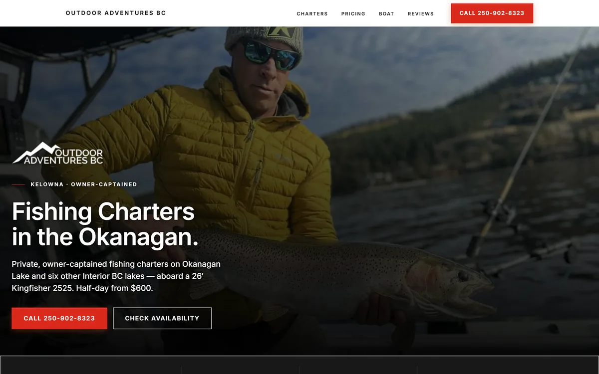Outdoor Adventures BC Sports & Outdoors project, hand-built by Elliot Digital